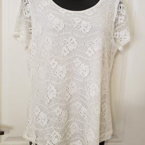 Lined Cream Lace Blouse